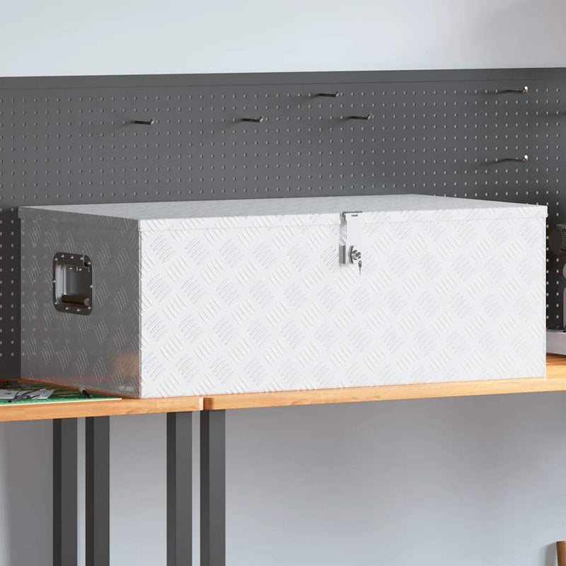 Load image into Gallery viewer, Vidaxl opbergbox 100x55x37 cm aluminium zilverkleurig
