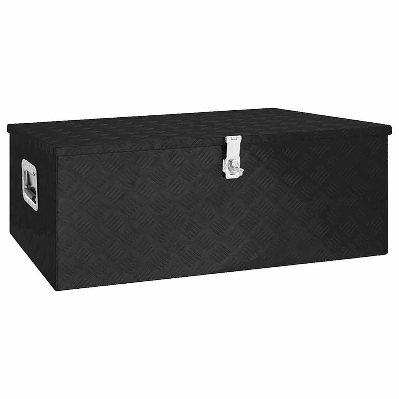 Load image into Gallery viewer, Vidaxl opbergbox 100x55x37 cm aluminium zwart
