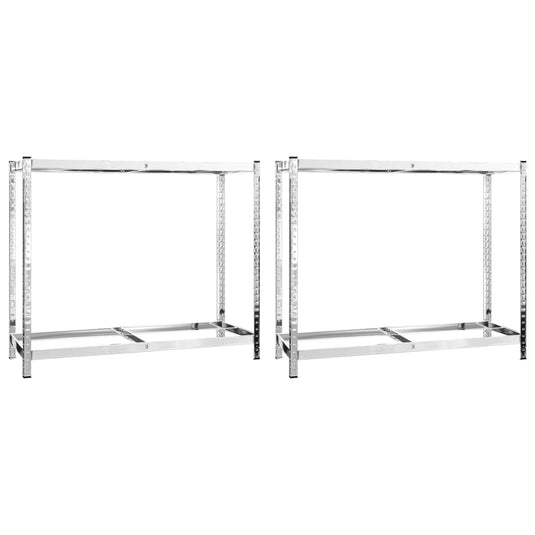 VidaXL Bandenrekken 2-laags 2 st 110x40x110 cm staal zilverkleurig