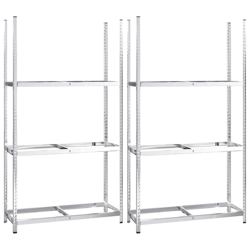 Load image into Gallery viewer, VidaXL Bandenrekken 3-laags 2 st 110x40x200 cm staal zilverkleurig

