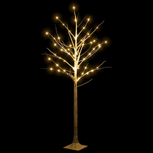 Vidaxl berkenboom led 96 led's warmwit 180 cm wit