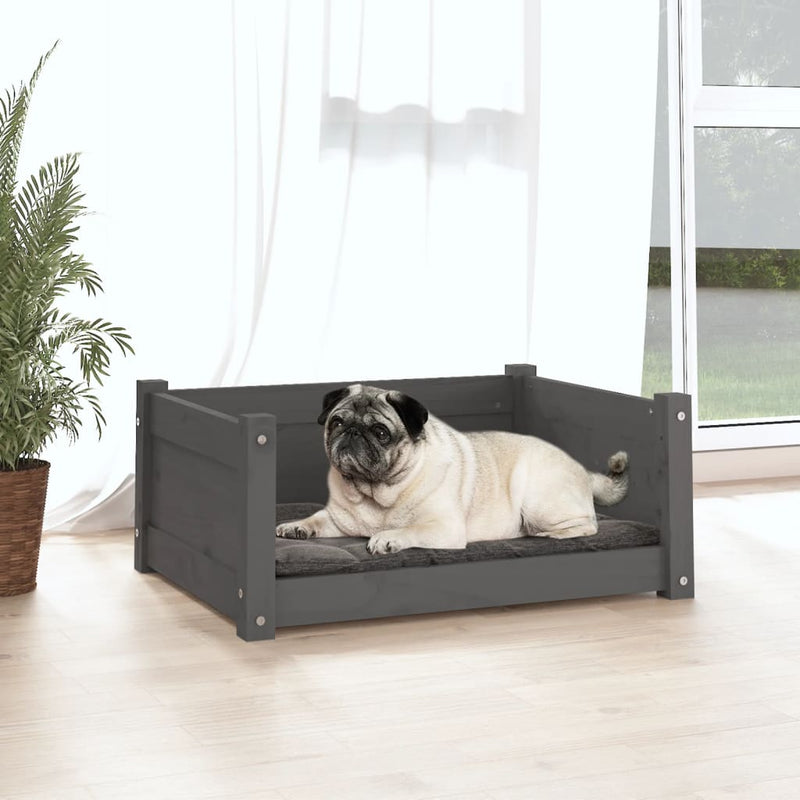 Load image into Gallery viewer, VidaXL Hondenmand 65,5x50,5x28 cm massief grenenhout grijs
