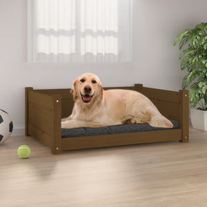 Vidaxl hondenmand 75,5x55,5x28 cm massief grenenhout honingbruin