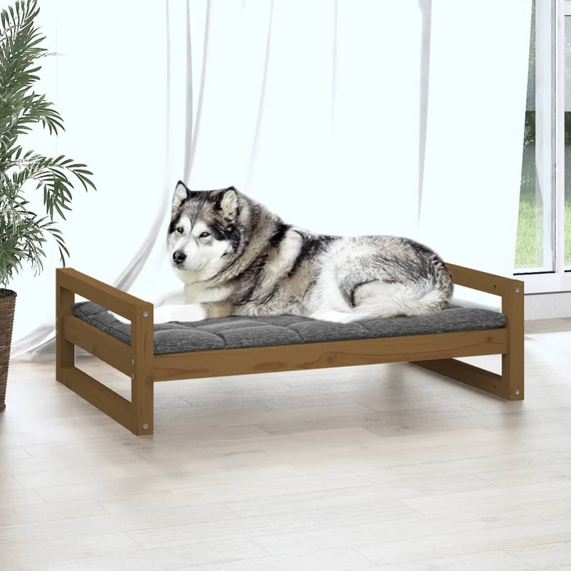 Load image into Gallery viewer, Vidaxl hondenmand 105,5x75,5x28 cm massief grenenhout honingbruin
