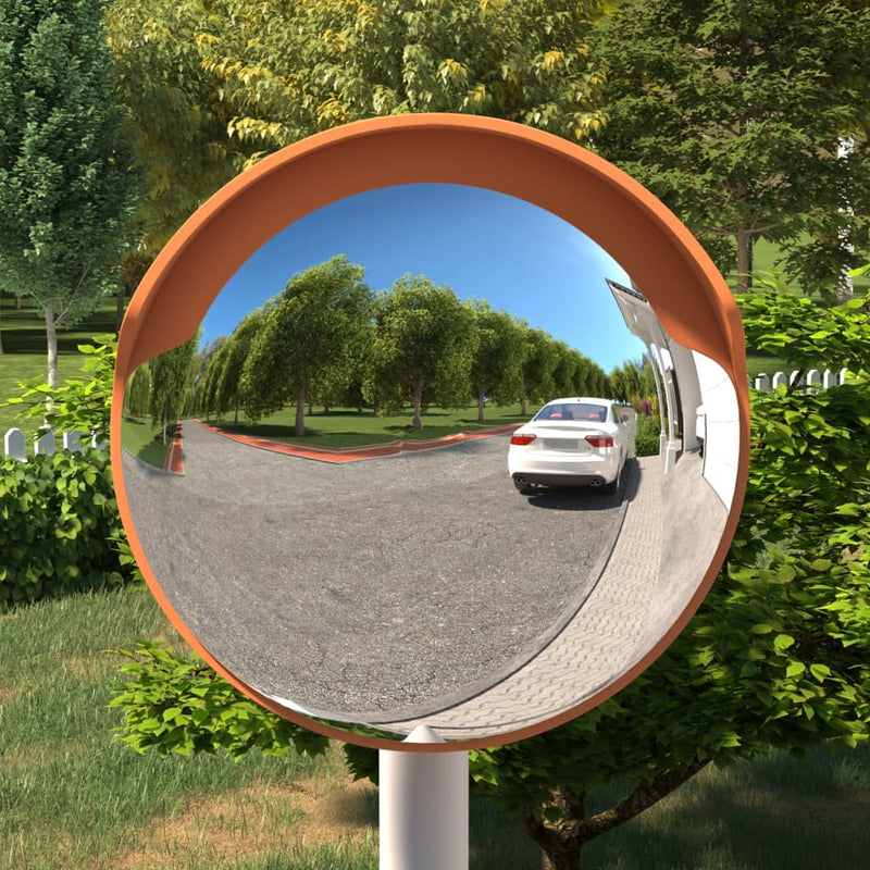 Load image into Gallery viewer, Vidaxl buiten convex verkeersspiegel oranje ø30 cm polycarbonaat
