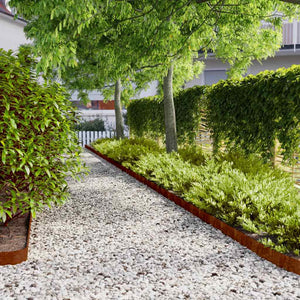 Vidaxl gazonranden 10 stuks 10x103 cm flexibel cortenstaal