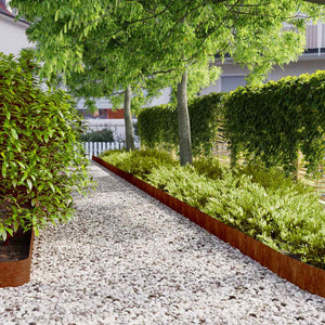 Vidaxl gazonranden 10 stuks 15x103 cm flexibel cortenstaal