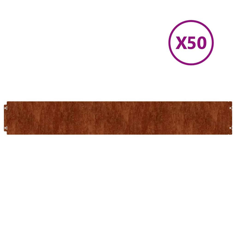 Load image into Gallery viewer, Vidaxl gazonranden 50 stuks 15x103 cm flexibel cortenstaal
