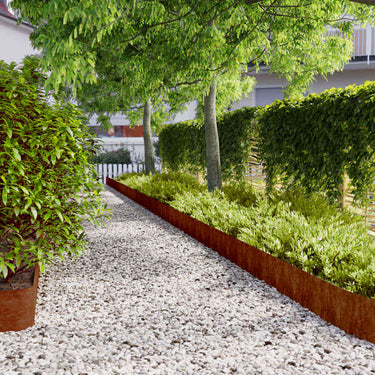 Vidaxl gazonranden 10 stuks 20x103 cm flexibel cortenstaal