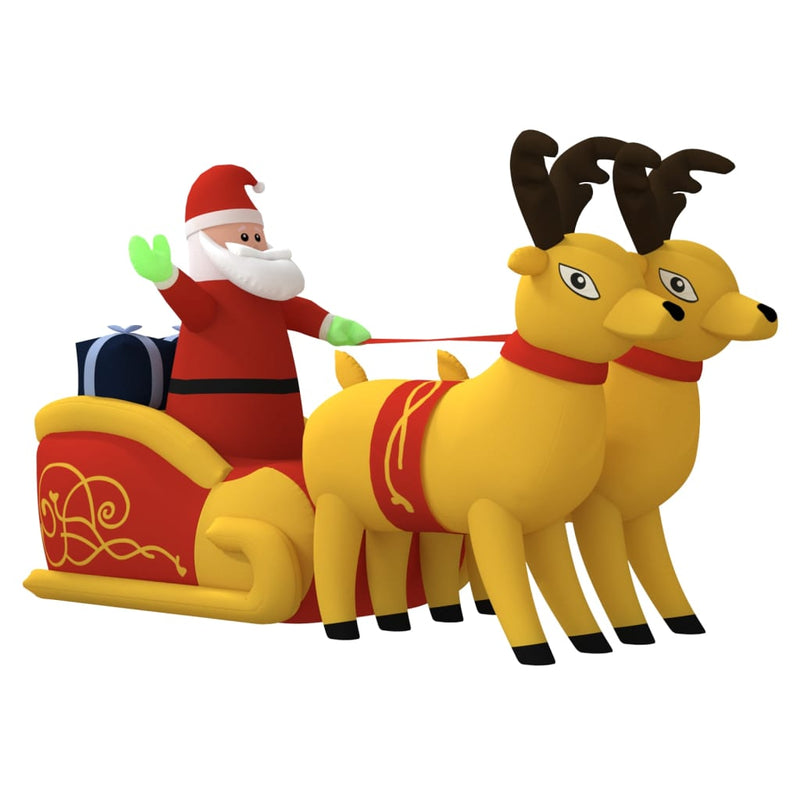 Load image into Gallery viewer, Vidaxl kerstdecoratie kerstman en rendieren opblaasbaar led 130 cm
