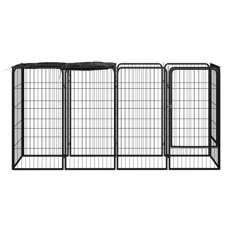Load image into Gallery viewer, Vidaxl hondenkennel 10 panelen 50 x 100 cm gepoedercoat staal zwart
