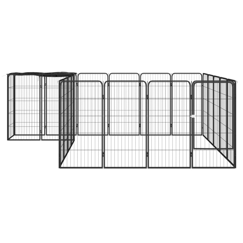Load image into Gallery viewer, VidaXL Hondenkennel 22 panelen 50x100 cm gepoedercoat staal zwart

