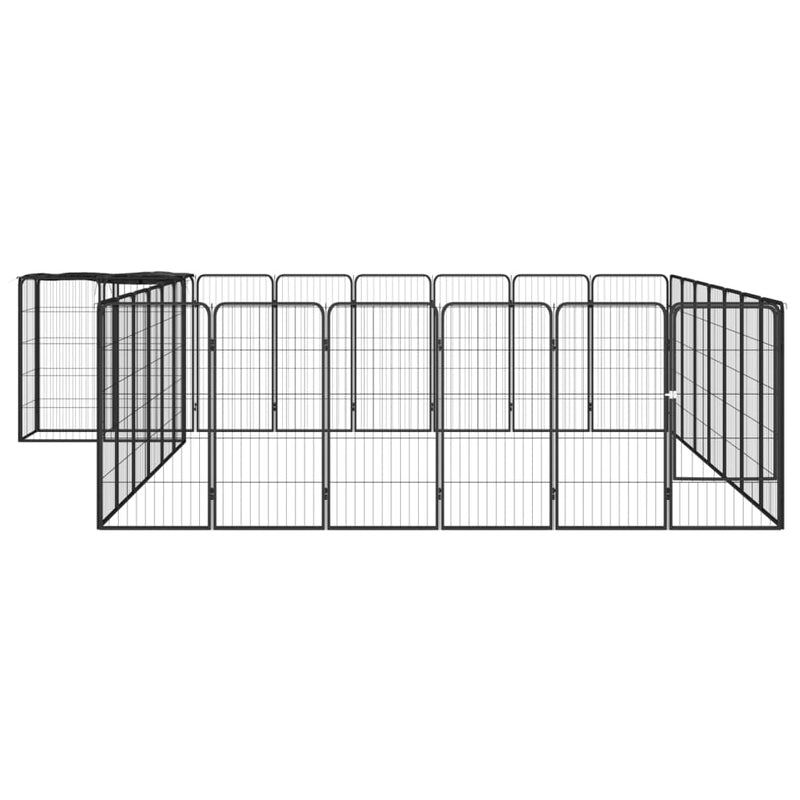 Load image into Gallery viewer, VidaXL Hondenkennel 30 panelen 50 x 100 cm gepoedercoat staal zwart
