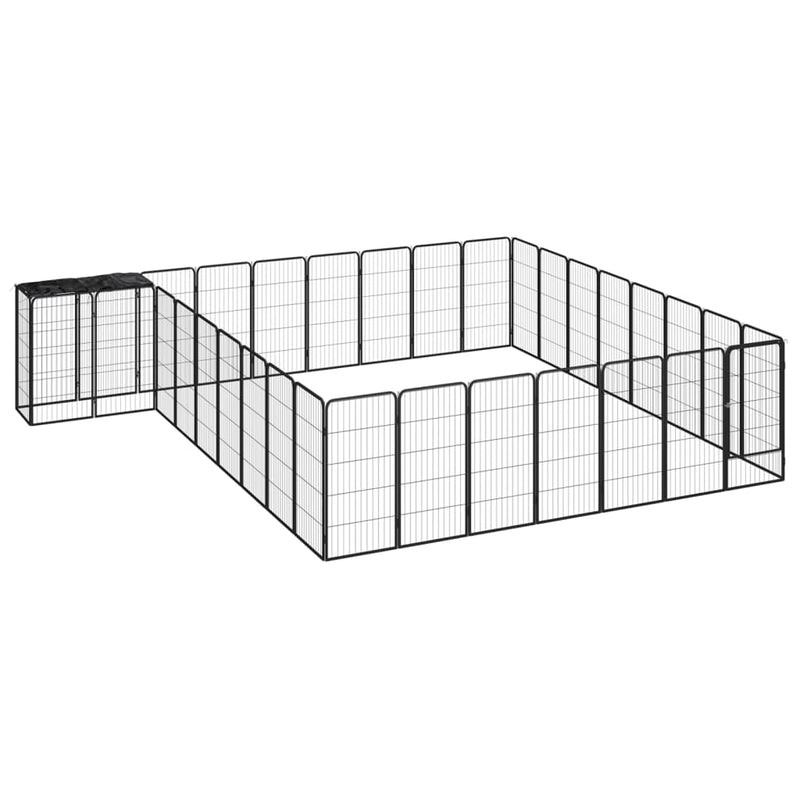 Load image into Gallery viewer, VidaXL Hondenkennel 34 panelen 50x100 cm gepoedercoat staal zwart
