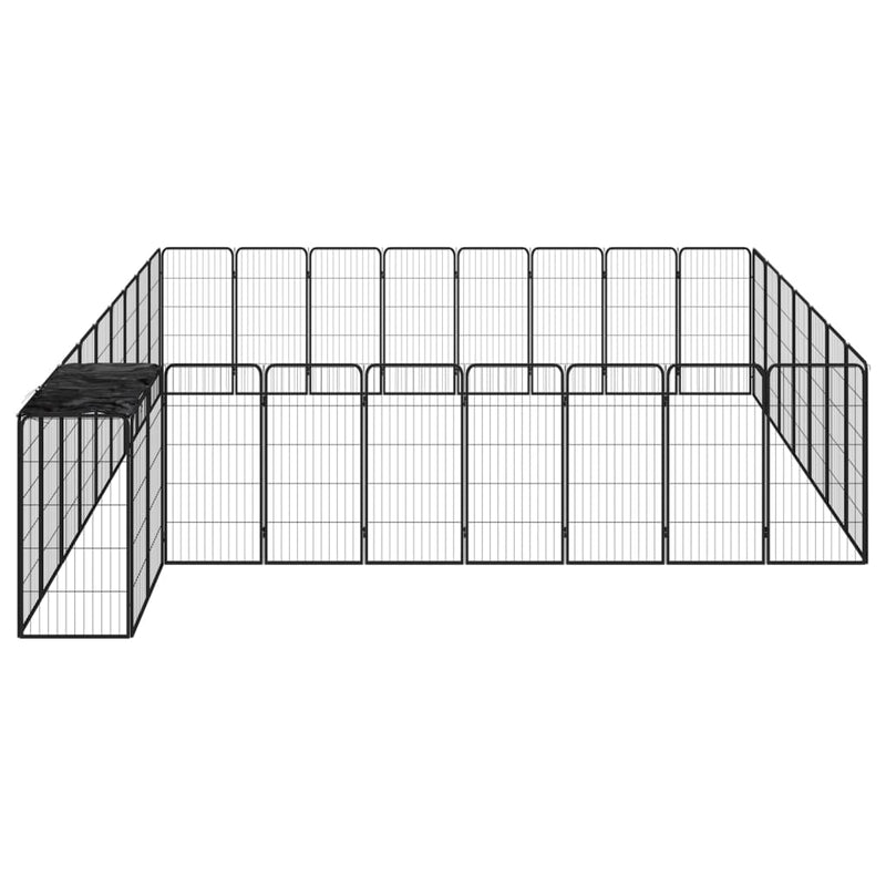 Load image into Gallery viewer, VidaXL Hondenkennel 34 panelen 50x100 cm gepoedercoat staal zwart
