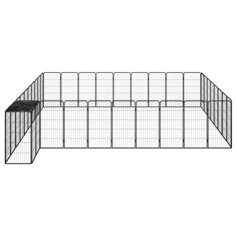 Load image into Gallery viewer, VidaXL Hondenkennel 38 panelen 50x100 cm gepoedercoat staal zwart
