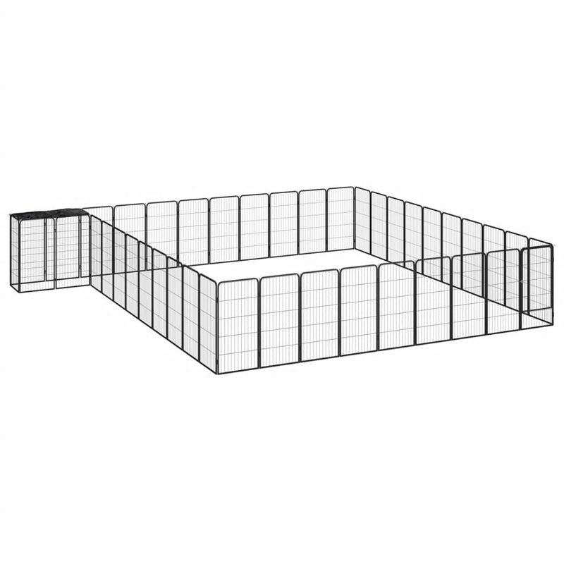 Load image into Gallery viewer, VidaXL Hondenkennel 42 panelen 50x100 cm gepoedercoat staal zwart
