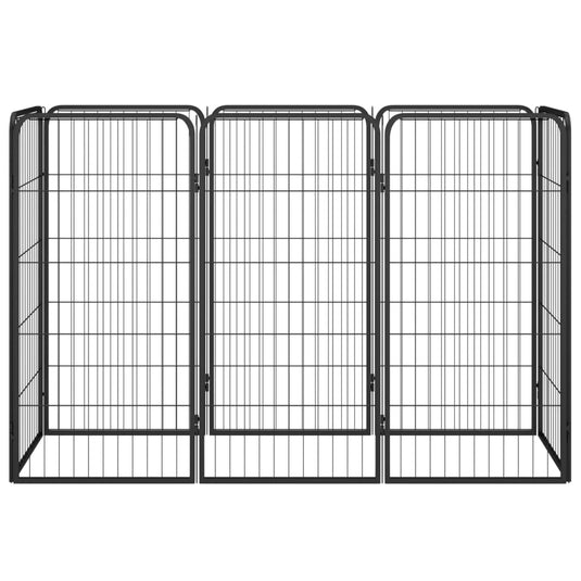 VidaXL Hondenkennel 8 panelen 50x100 cm gepoedercoat staal zwart