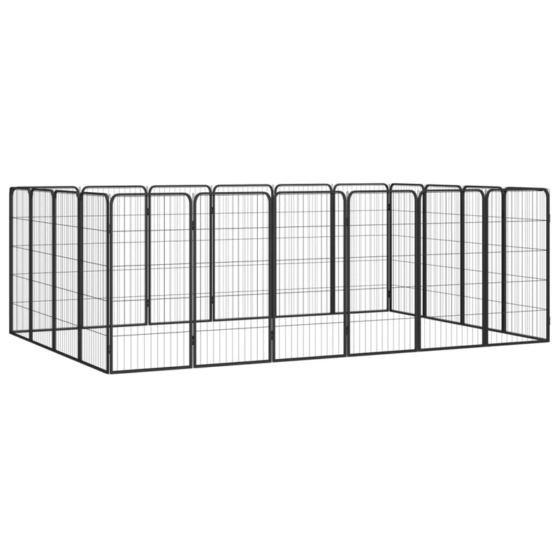 Load image into Gallery viewer, VidaXL Hondenkennel 20 panelen 50 x 100 cm gepoedercoat staal zwart
