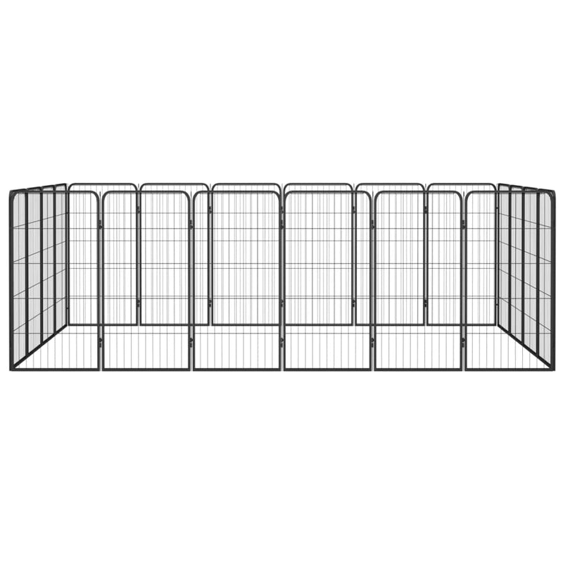 Load image into Gallery viewer, VidaXL Hondenkennel 20 panelen 50 x 100 cm gepoedercoat staal zwart
