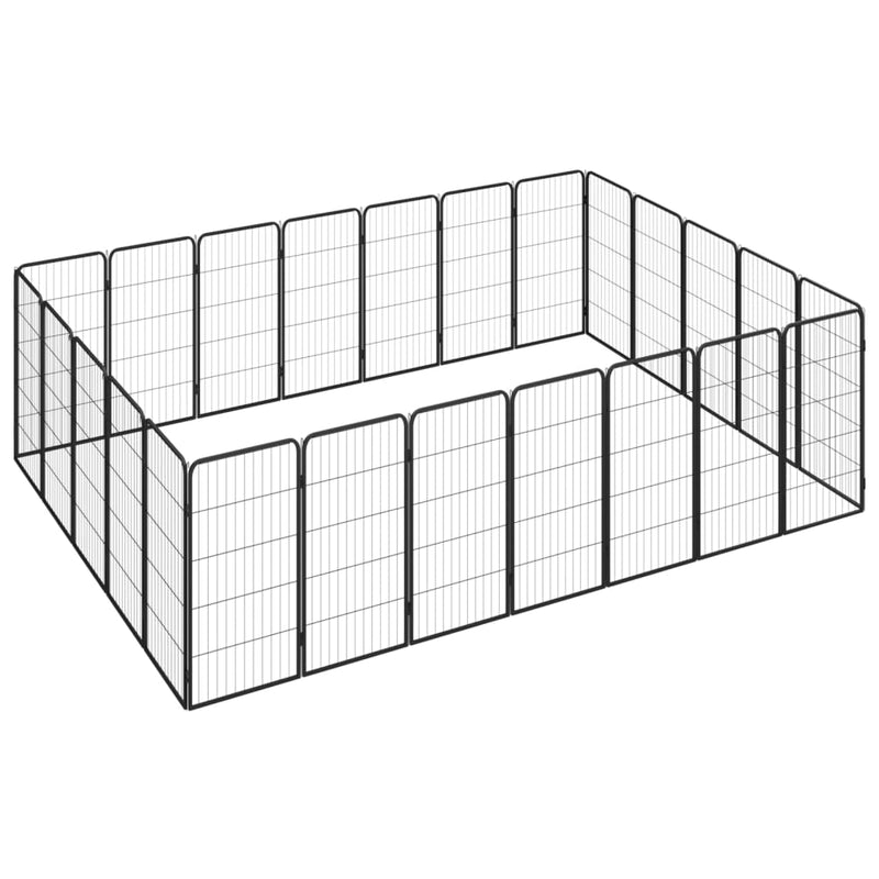 Load image into Gallery viewer, VidaXL Hondenkennel 24 panelen 50 x 100 cm gepoedercoat staal zwart
