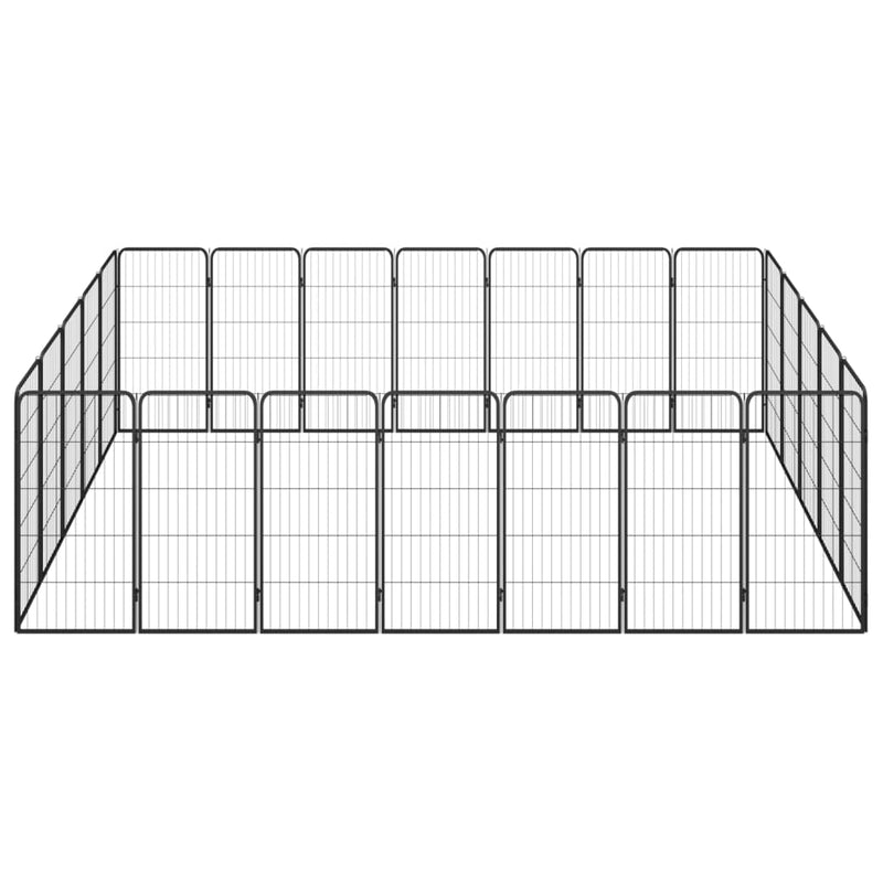Load image into Gallery viewer, VidaXL Hondenkennel 24 panelen 50 x 100 cm gepoedercoat staal zwart
