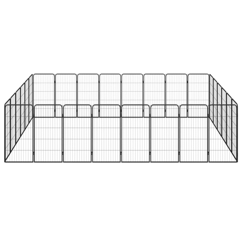 Load image into Gallery viewer, VidaXL Hondenkennel 28 panelen 50x100 cm gepoedercoat staal zwart
