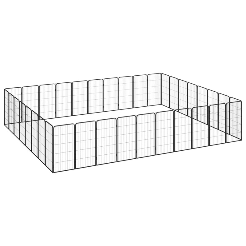 Load image into Gallery viewer, VidaXL Hondenkennel 36 panelen 50 x 100 cm gepoedercoat staal zwart
