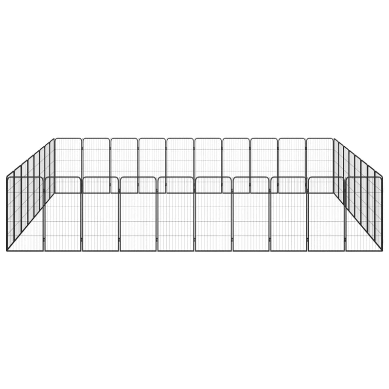 Load image into Gallery viewer, VidaXL Hondenkennel 36 panelen 50 x 100 cm gepoedercoat staal zwart
