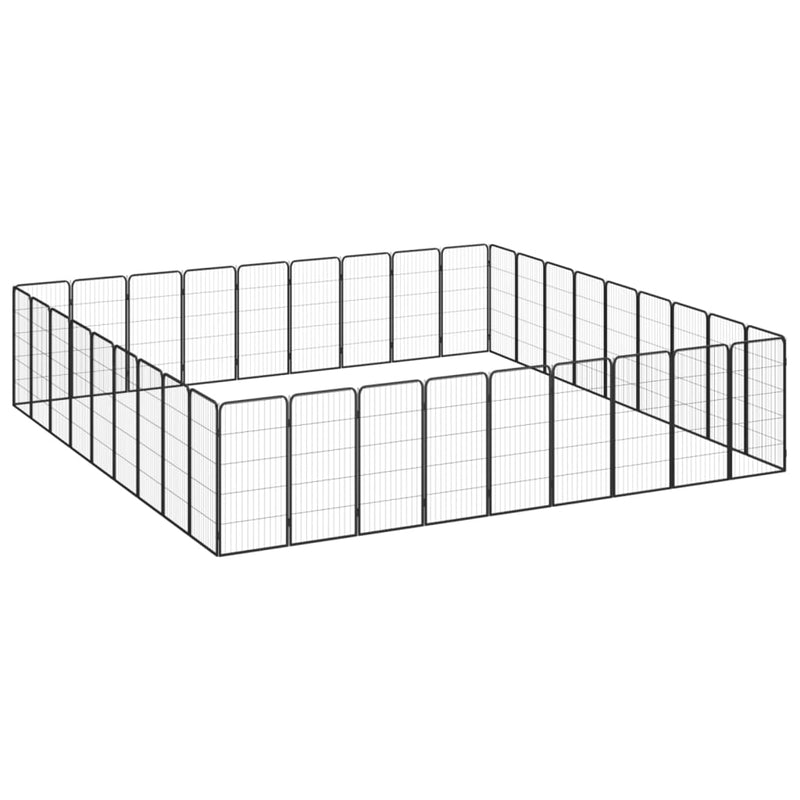 Load image into Gallery viewer, VidaXL Hondenkennel 36 panelen 50 x 100 cm gepoedercoat staal zwart
