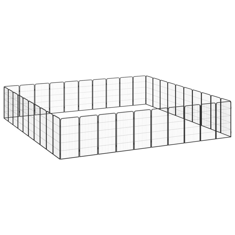 Load image into Gallery viewer, VidaXL Hondenkennel 40 panelen 50 x 100 cm gepoedercoat staal zwart
