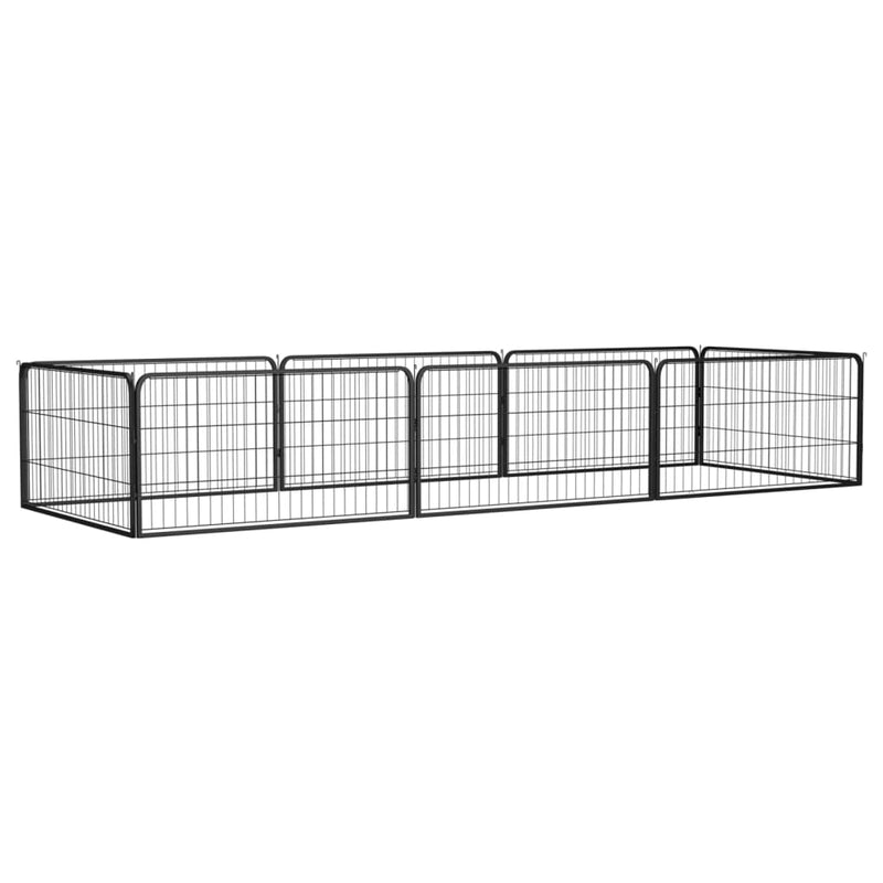 Load image into Gallery viewer, Vidaxl hondenkennel 8 panelen 100x50 cm gepoedercoat staal zwart
