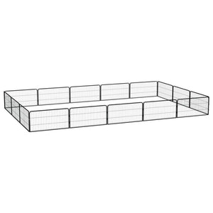 Vidaxl hondenkennel 16 panelen 100x50 cm gepoedercoat staal zwart