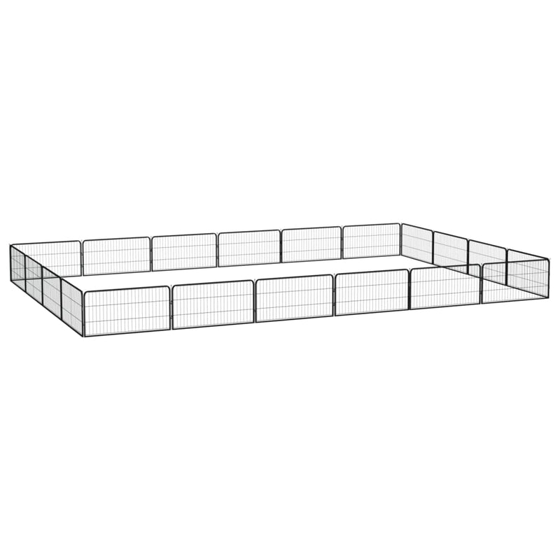 Load image into Gallery viewer, VidaXL Hondenkennel 20 panelen 100x50 cm gepoedercoat staal zwart

