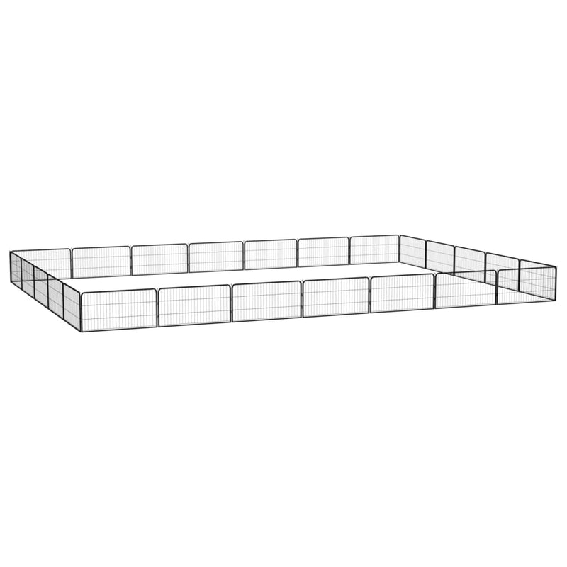 Load image into Gallery viewer, VidaXL Hondenkennel 24 panelen 100x50 cm gepoedercoat staal zwart
