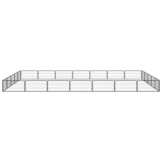 VidaXL Hondenkennel 24 panelen 100x50 cm gepoedercoat staal zwart
