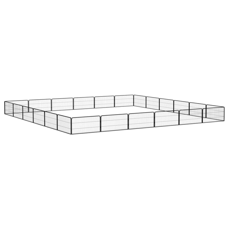 Load image into Gallery viewer, VidaXL Hondenkennel 24 panelen 100x50 cm gepoedercoat staal zwart
