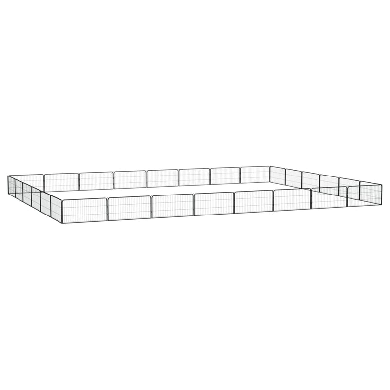 Load image into Gallery viewer, VidaXL Hondenkennel 28 panelen 100x50 cm gepoedercoat staal zwart
