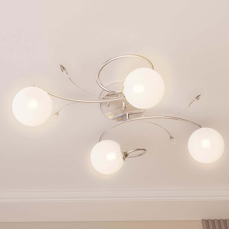 Load image into Gallery viewer, Vidaxl plafondlamp met glasbollen rond 4xg9
