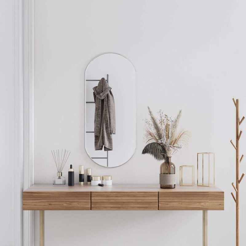 Load image into Gallery viewer, Vidaxl wandspiegel 90x40 cm ovaal zilverkleurig
