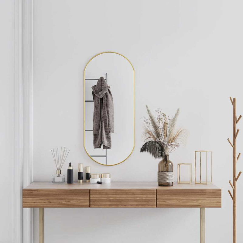 Load image into Gallery viewer, Vidaxl wandspiegel 90x40 cm ovaal goudkleurig
