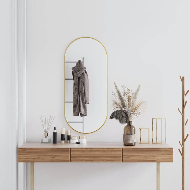 Load image into Gallery viewer, Vidaxl wandspiegel 100x45 cm ovaal goudkleurig
