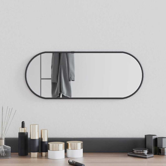 Vidaxl wandspiegel 50x20 cm ovaal zwart