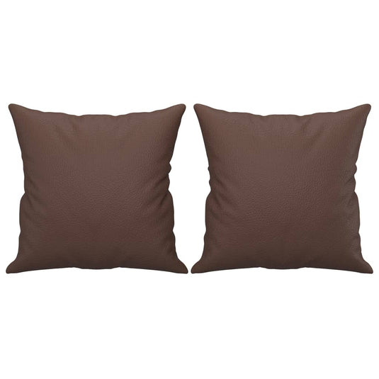 Vidaxl sierkussens 2 st 40x40 cm kunstleer bruin