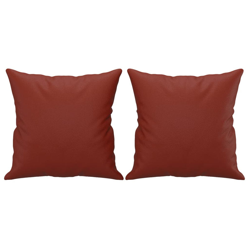 Load image into Gallery viewer, Vidaxl sierkussens 2 st 40x40 cm kunstleer wijnrood
