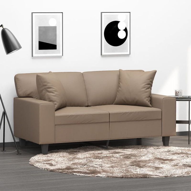 Load image into Gallery viewer, Vidaxl sierkussens 2 st 40x40 cm kunstleer cappuccino
