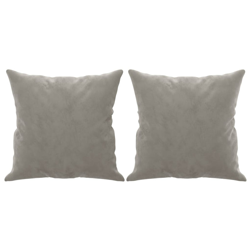 Load image into Gallery viewer, Vidaxl sierkussens 2 st 40x40 cm fluweel lichtgrijs

