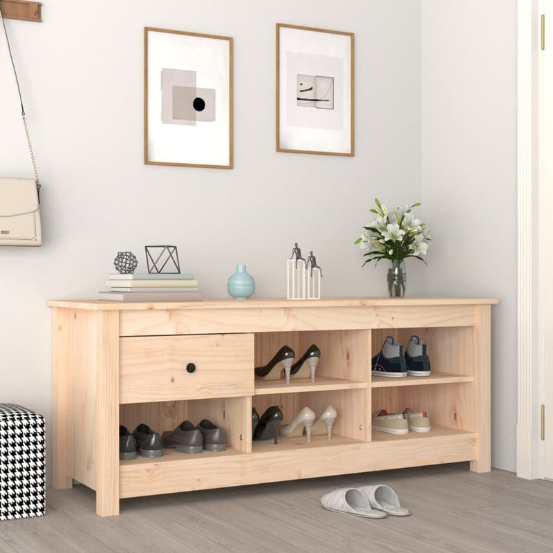 Load image into Gallery viewer, Vidaxl schoenenkast 110x38x45,5 cm massief grenenhout
