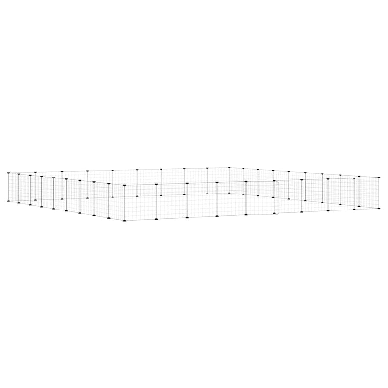Load image into Gallery viewer, Vidaxl huisdierenkooi met deur 36 panelen 35x35 cm staal zwart
