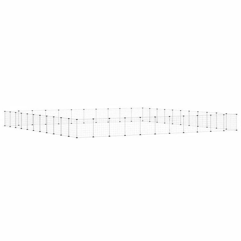 Load image into Gallery viewer, Vidaxl huisdierenkooi met deur 44 panelen 35x35 cm staal zwart
